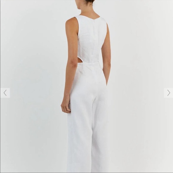 BNWT Diish White Linen Corset Jumpsuit Sz 2 - Picture 4 of 5
